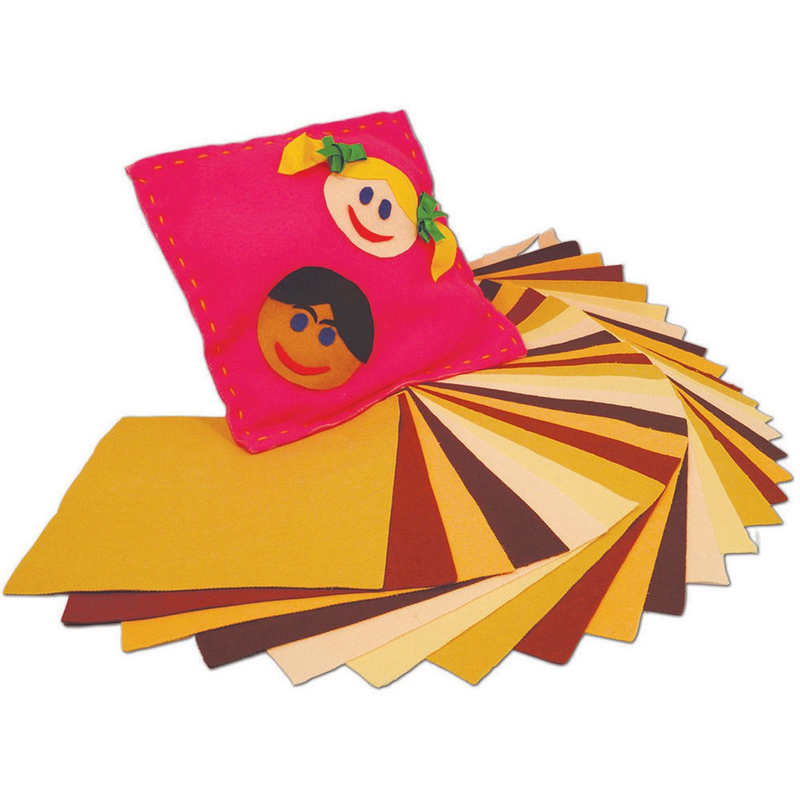 Springboard Multicultural Felt Squares for Crafting - Craft Felt Fabric for Sewing - Arts and Crafts for Kids, Boys and Girls - Synthetic Wool Felt Sheets - 50-Pack - 23 x 23 cm - Assorted Colours