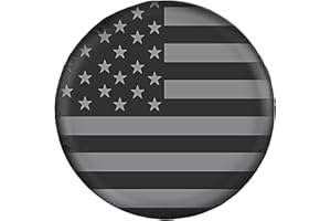 Leo IRis Spare Tire Cover Black America Flag SUV Rv Camper Tire Cover Protectors Weatherproof Dust-Proof for Camper Trailer Truck Travel Trailer Universal Accessories 14" 15" 16" 17"
