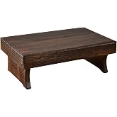 SINOBEST Wood Step Stool, Portable Rectangle Bed Stool, Small Step Ladder for Kitchen &amp; Bathroom, Foot Rest Stool Under Desk, Large Surface, Strong and Durable
