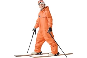 HOTIAN Boys/Girls One Piece Ski Suits Overalls Jumpsuit Windproof Waterproof Snowboarding Snow Suit for Kids Winter Outdoor