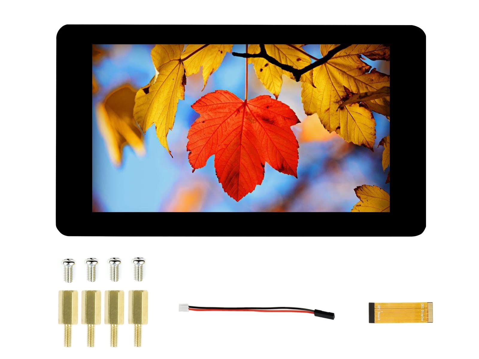 IBest 7inch DSI LCD 800×480 Resolution Capacitive Touch Display Screen for Raspberry Pi 4B/3B+/3A+/3B/2B/B+/A+ Compute Module 3+ Compute Module 3