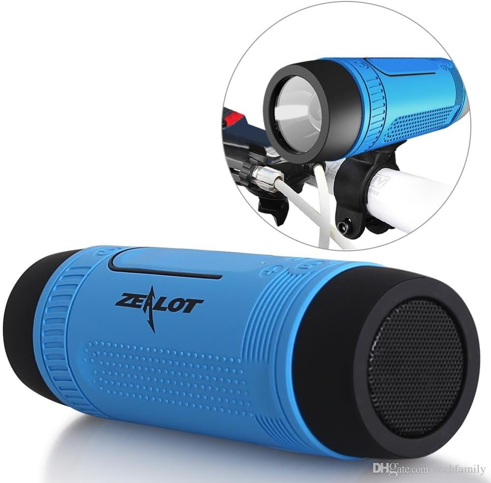 Zealot – S1 CSR4.0 Bluetooth Wireless Speaker, Portable, IP55, Shock Proof, Dustproof, 4000 mAh External Stereo Boombox 5 in 1, Rechargeable, Lantern with LED Light, Music Playback Micro SD card, Hi-Fi Microphone Hands-free, Audio Input, up to 24 Hours Playback, Long Life in the Open Air