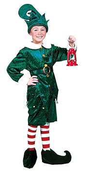 Karneval-Klamotten Weihnachtswichtel Weihnachtself Weihnachtshelfer Kostüm grün Kinder Jungen Mädchen Oberteil, Hose, Gürtel 