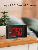 GOLOZA Projection Alarm Clock Bedside Digital Clock with 180° Projector view 2