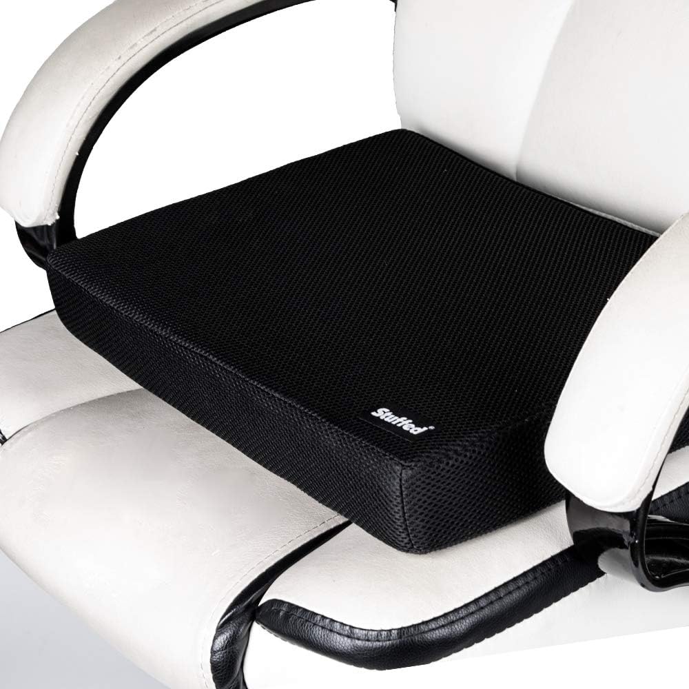 Memory Foam Seat Cushion Pad for Desk Chair, Non-Slip Wheelchair Orthopedic Memory Foam Coccyx Cushion for Long Sitting, Seat Riser Cushion for Office Chair, Pain Relief Cushion with Non-Slip Bottom: Home & Kitchen