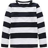 Boys Rainbow Striped Shirts for Kids Cotton Long Sleeve T-Shirts O-Neck Tops