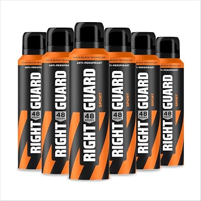Right Guard Mens Total Defence 5 Sport Anti-Perspirant Spray 150ml Pack of 6