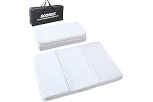 Pack n Play Trifold Mattress Topper, Trifold Playard Pack and Play Foldable Mattress with Ultra Soft Jacquard Water-Resistant