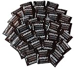 Lifestyles Black Tuxedo Smooth Sleek Premium Lubricated Latex Condoms with Silver Pocket/Travel Case- 36 Count
