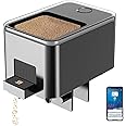 GEZIEKID Bluetooth Fish Feeder Automatic Dispenser for Aquarium, Food Dispenser for Fish Tank with App Control, USB Powered, Suitable for Small Fish Tank Pelleted Food, Black
