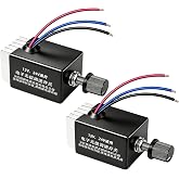 Tnuocke 2 PCS 12V/24V DC Motor Speed Controller Universal,Knob Screw Electronic Stepless Speed Regulator Switch 10A,Adjustable Motor Speed, Automobile Fan HeaterControl, 12V Fan Speed Controller