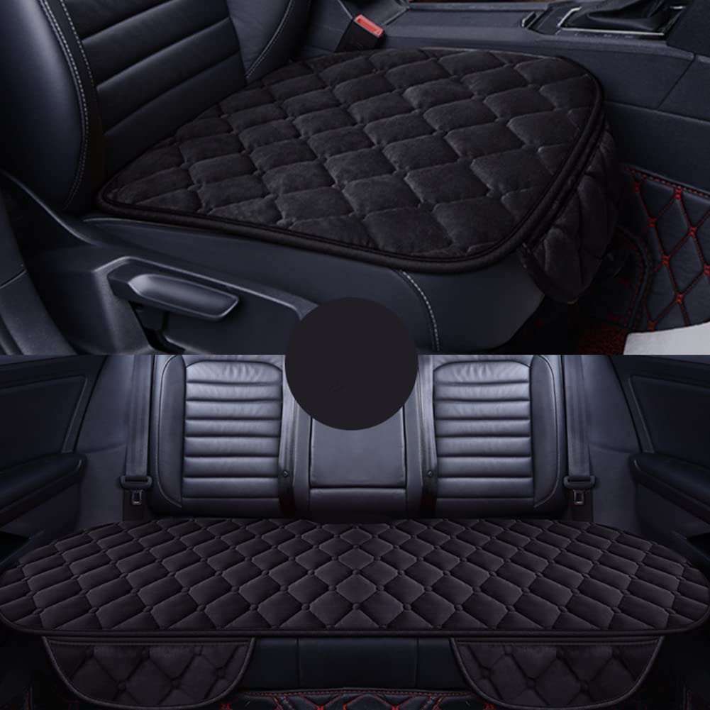 HONCENMAX Soft Car Seat Cover Cushion Pad Mat Protector for Auto Supplies for Sedan Hatchback SUV - 2+1 Front Seat Covers & Rear Seat Covers