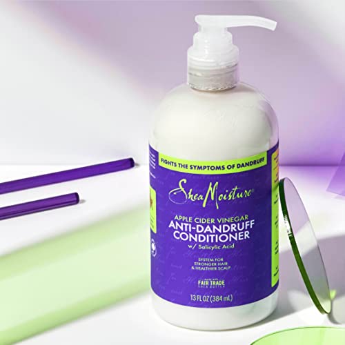 SHEAMOISTURE ANTI-DANDRUFF CONDITIONER APPLE CIDER VINEGAR & SALICYLIC ACID FOR SOFT & SMOOTH HAIR SYSTEM FOR A HEALTHIER SCALP 13 OZ