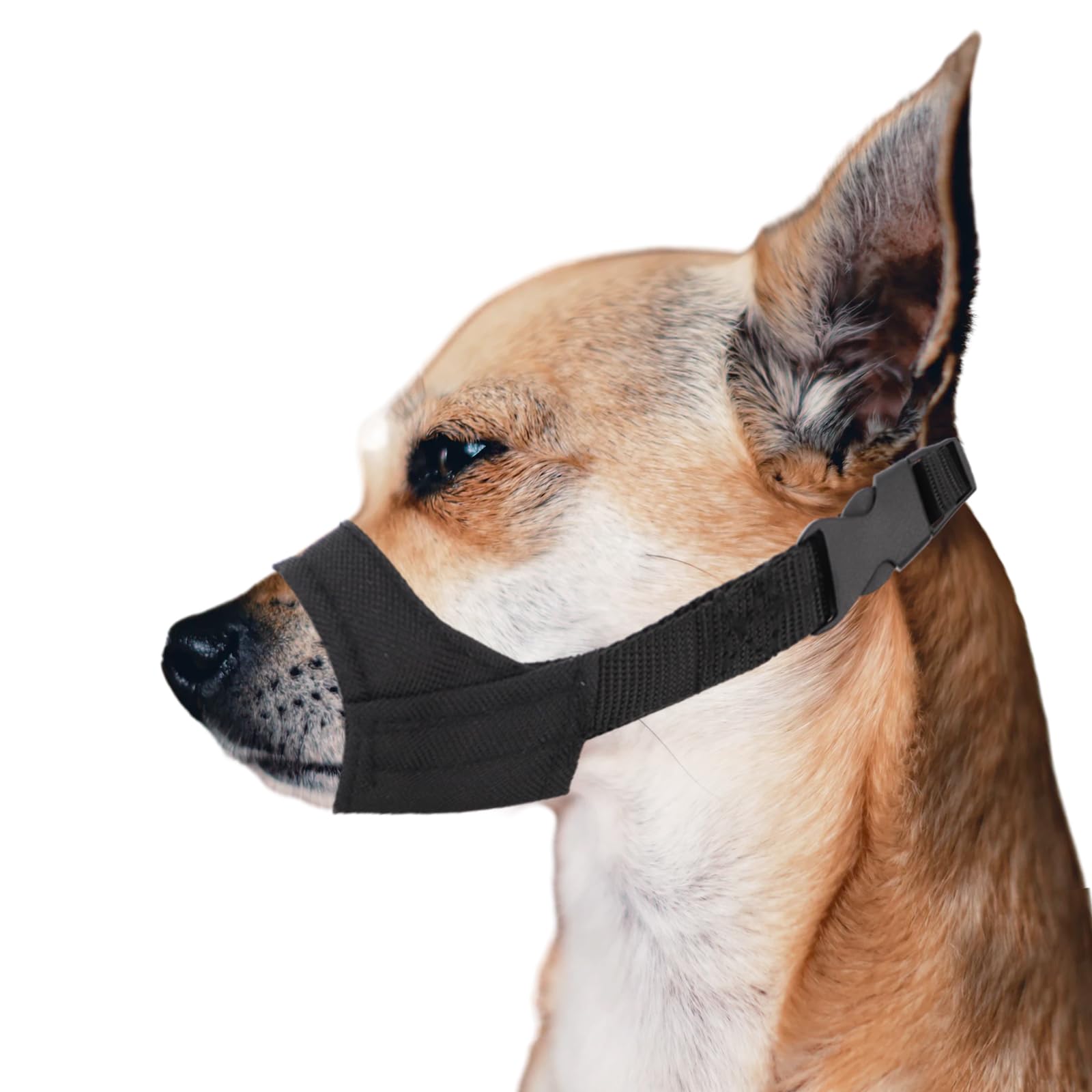 Photo 1 of Short Snout Dog Muzzle for Small and Medium Dogs Breeds, Soft Pet Safe Dog Muzzle Anti Biting Barking, Muzzle for Snout Circumference 3.5-4.25