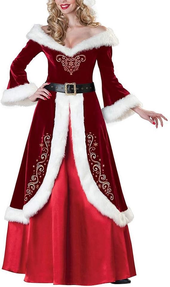 Amazon.com: helegeSONG Christmas Chic Dresses, Women Flannel V Neck Long Sleeve Court Dress 