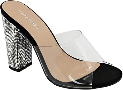 clear open toe mules