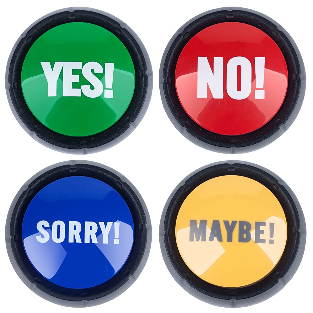 MyMealivos Set of 4, The NO, YES, SORRY and MAYBE Buttons