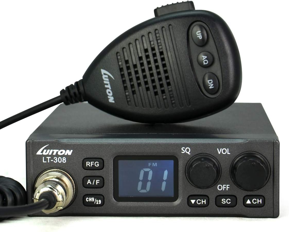 LUITON CB Radio LT-308 Compact Design with External Speaker Jack, Large Easy to Read LCD Display (Black): Car Electronics