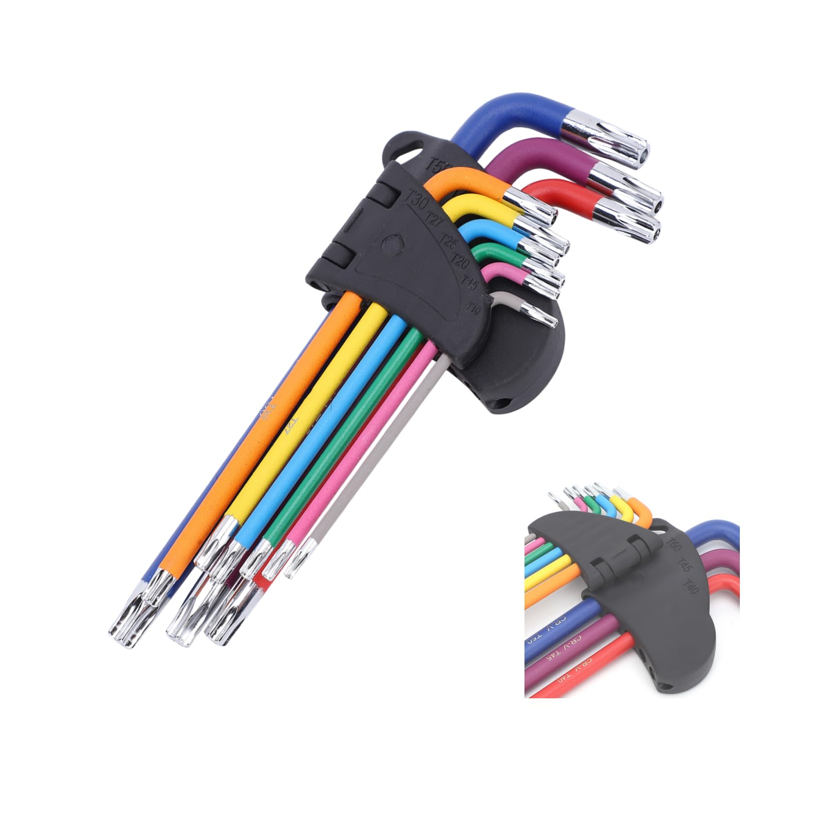 9PCS Star Shaped Hex Socket Wrench Set Allen Key,Good Toughness,Multicolor Hex Key Tools Set Spanner Repair Accessory Long L?Shaped Hex Key Star Wrench Set