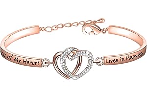 FAADBUK Memorial Jewelry Loss Gift A Piece of My Heart Lives In Heaven Bracelet In Memory of Loved Son Daughter Sympathy Gift