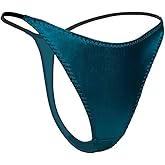 SilRiver Womens Silk Satin Panties Thong Sexy G String Thongs T Back Satin Bikini Underwear S-XL