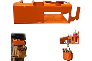 Mugstix Heavy-Duty 4-in-1 Job Site Organizer – Solid Steel Stud-Mounted Cup Holder, Phone Slot & Tool Bag Hooks – Wall Stud S