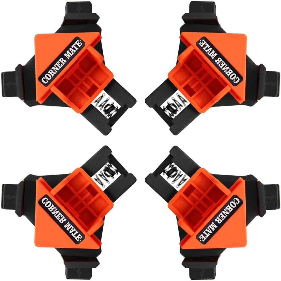 90 Degree Angle Clamps, 4PCS Right Angle Fixing Clip Multi-Function Woodworking Right Angle clamp Adjustable Swing Corner Clamp Corner Clip Fixer for Welding Drilling Picture Frame