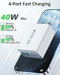 USB C Charger Block Fast Charging, 40W 4-Port USB C