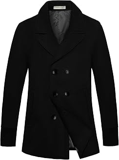 Pea Coat Outdoor Woolen Warm Jacket 