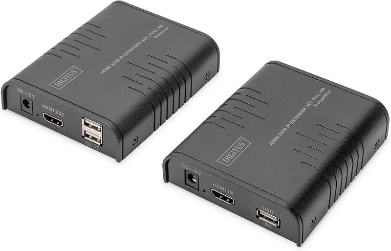 DIGITUS DS-55529 HDMI KVM Extender Splitter 1080p 60Hz 120m LAN IP Enabled Set
