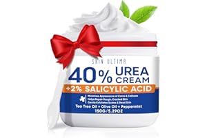 SKIN ULTIMA Urea Cream 40 Percent Plus 2% Salicylic Acid, 40% Urea Cream for Feet Maximum Strength, Foot Cream for Dry Cracked Feet, Heels, Knees, Hands & Elbows, Intensive Repair & Moisture, 5.29 oz