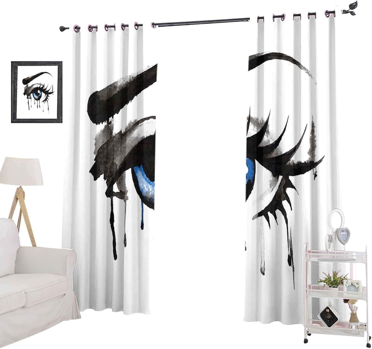 YUAZHOQI Eye Curtains for Living Room Dramatic Artwork of a Woman Eye