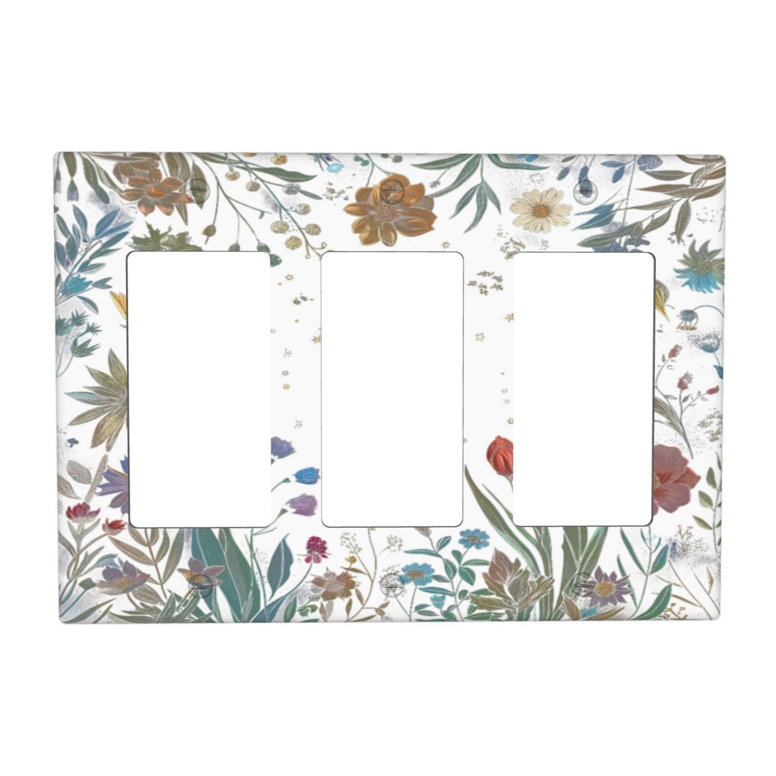 OILbiexn Light Switch Cover Boho Colorful Florals