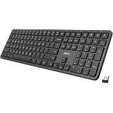 Arteck 2.4G USB Wireless Keyboard Full Size Keyboard for Computer/PC/Laptop