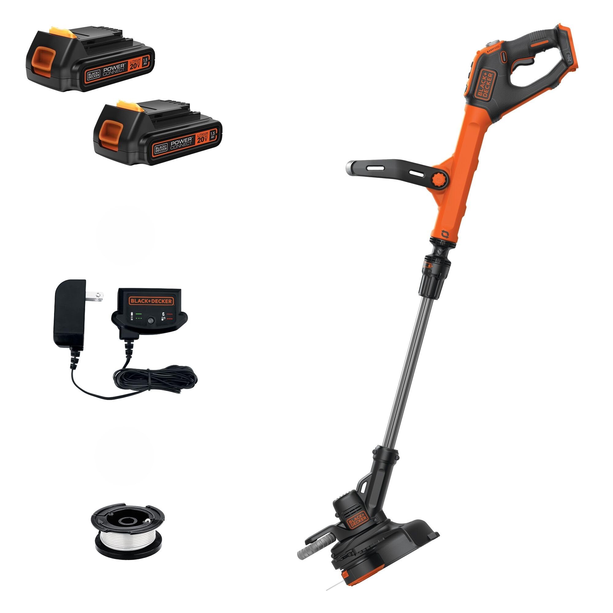 Photo 1 of ***POSSIBLY FOR PARTS/BATTERIES WON'T HOLD CHARGE*** BLACK+DECKER 20V MAX Cordless String Trimmer and Edger, 12 Inch Weed Eater, 2-Speed Control Weed Wacker, 2 Batteries, Charger and Spool Included (LSTE525)