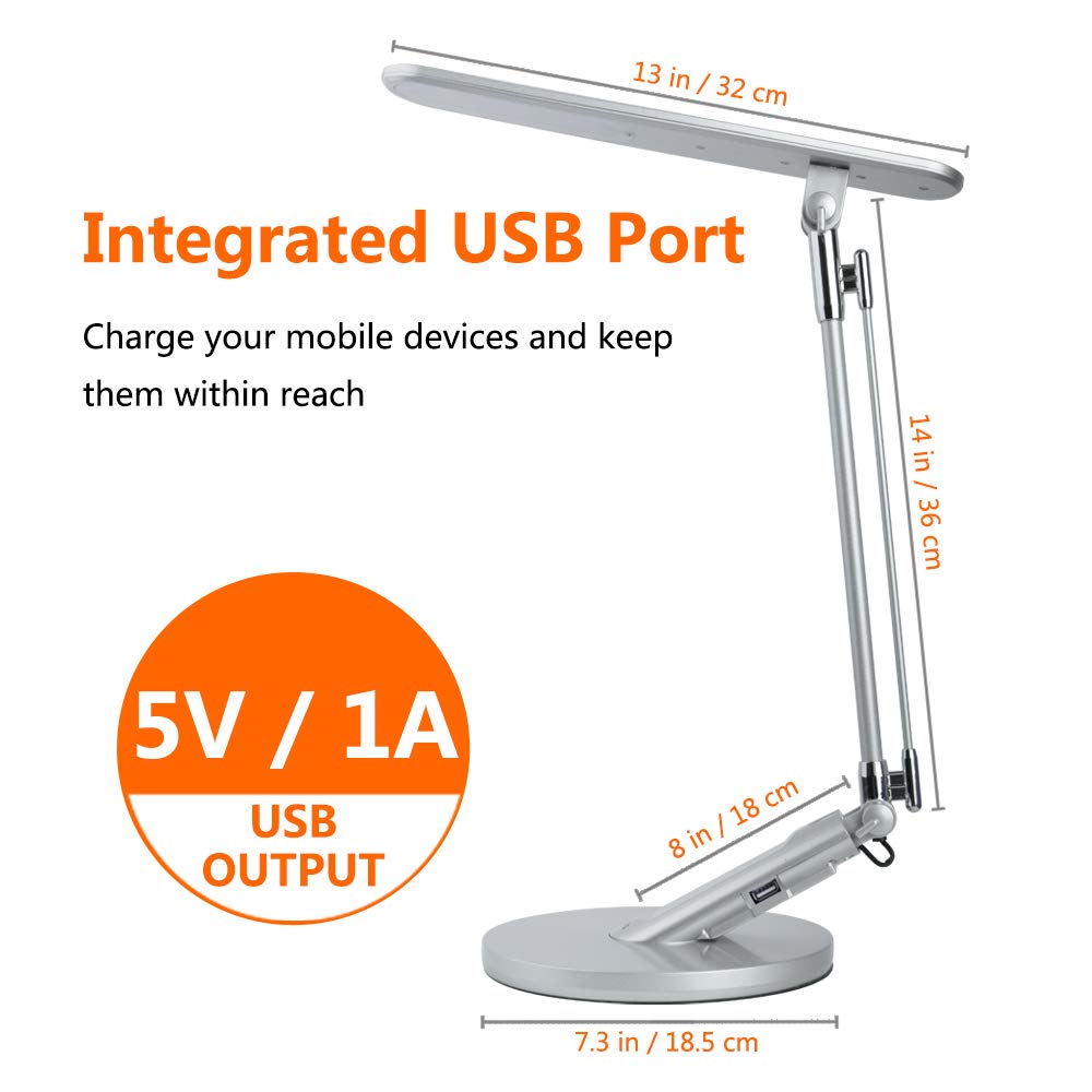 Desk Lamp, JUKSTG 36pcs Led 14W 7 Dimming Levels Table Lamps with 4