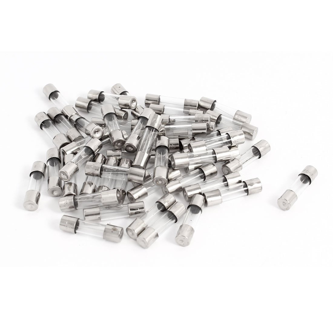 sourcingmap 250V 6A F6AL Quick Blow Glass Tube Fuses 5 x 20mm 50Pcs
