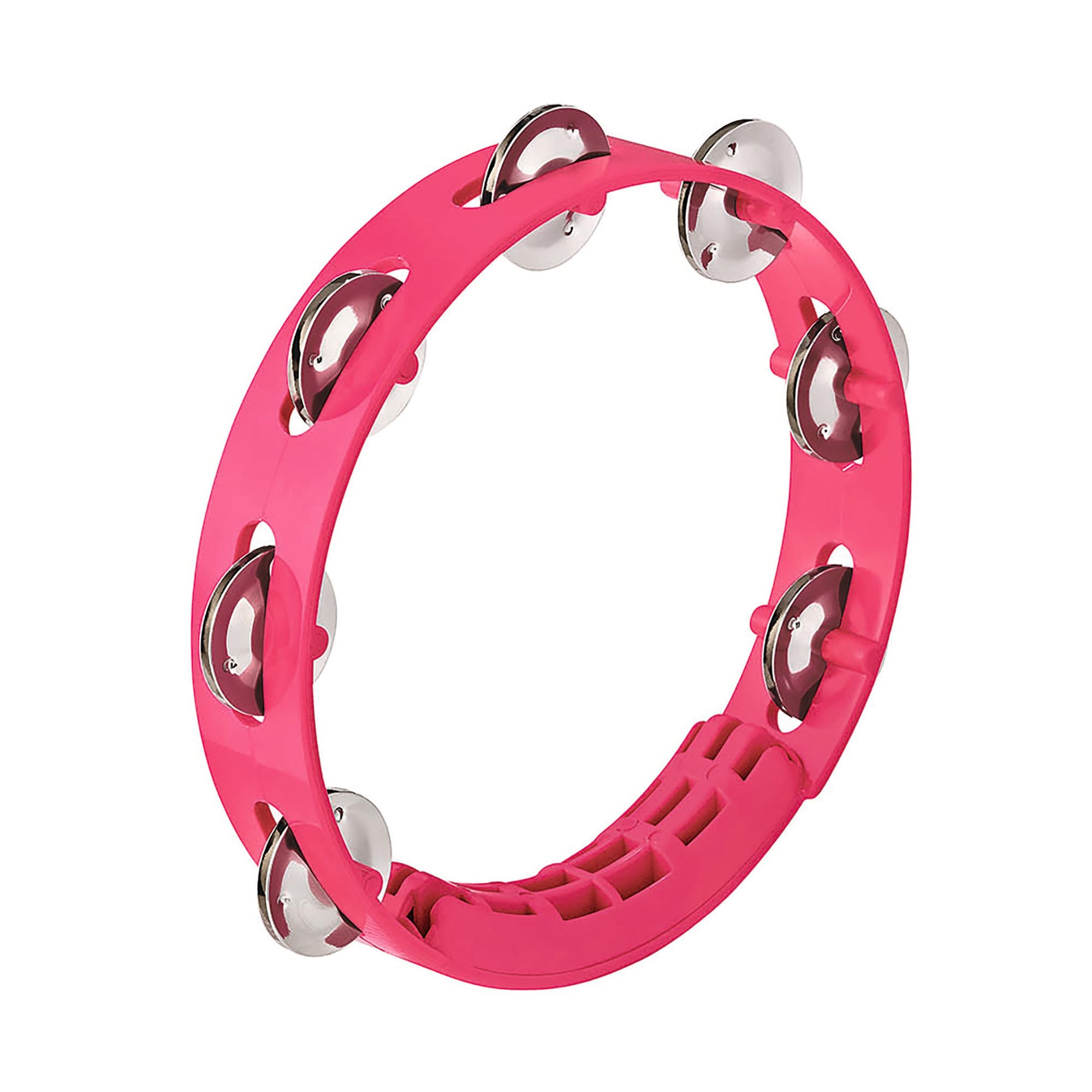 Nino Percussion Compact Tambourine Instrument - Musical Instrument for Children from 3 Years - Diameter 8 inch - Plastic, Pink (NINO49SP)