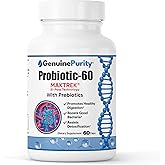 GenuinePurity - Probiotic Supplement 60 Billion CFU - Multi-Strain Probiotics with MAKTREK Bi-Pass Technology -Supports Digestive Balance, Gut Health & Daily Wellness