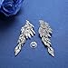 mecresh Vintage Style Wedding Crystal Rhinestone Cluster Chandelier Hollow Dangle Earrings Silver