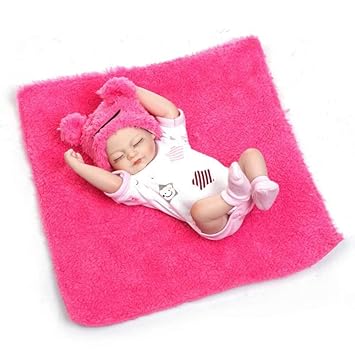 FidgetGear 28CM Simulation Full Silicone Reborn Dolls Lifestyle Mini Bathing Baby Education Toy Baby Comfort Helper Pink