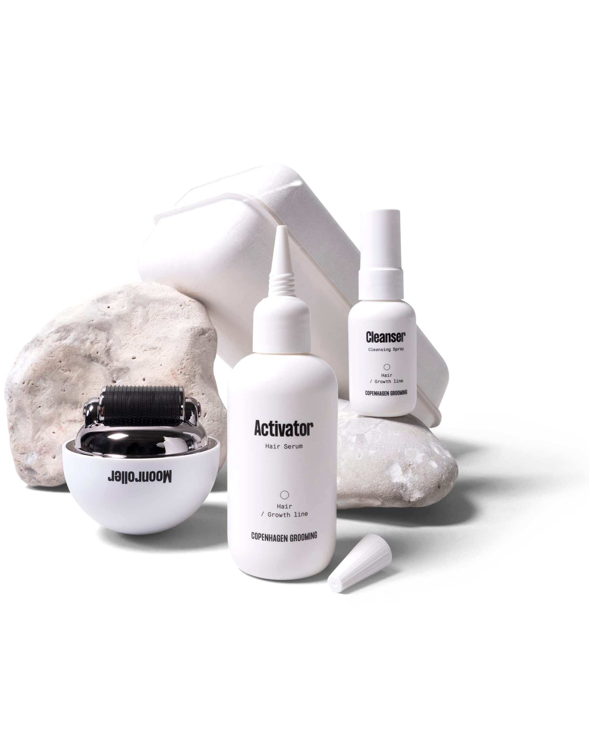 Copenhagen Grooming Hair Growth Kit w/The Activator Hair Growth Serum & The Moonroller Hair Follicle Stimulator (50 Days Supply)