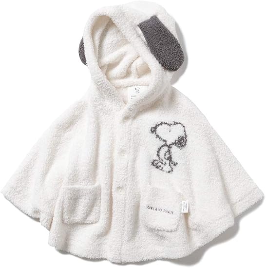 Amazon Co Jp ジェラート ピケ Snoopy Jqdbabyポンチョ Pbnt5440 Owht 70 E 服 ファッション小物
