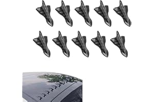 Flygun 10 PCS Car Shark Fin Tail Simulation Antenna, ABS Self-adhesive EVO Style Carbon Fiber Pattern Roof Diffuser, Car Decoration Modification Accessories, Suitable for Most Cars, SUVs (Black #01)