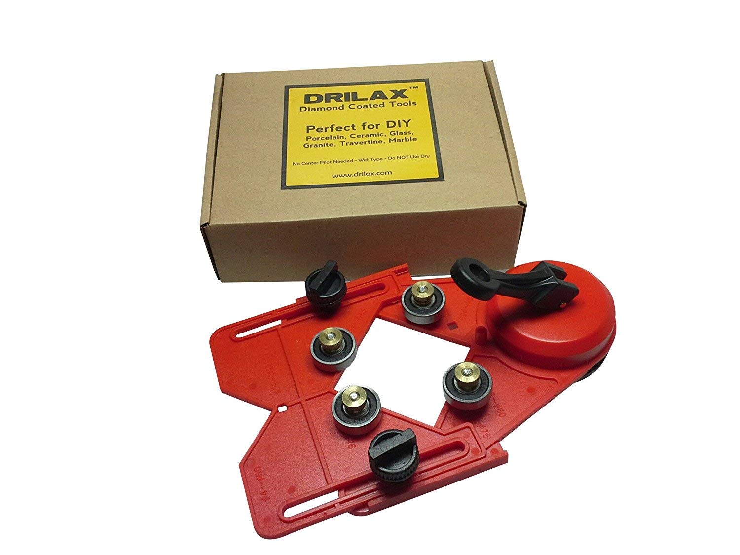 DRILAX Drill Bit Hole Saw Guide Jig Fixture Vacuum Suction Base with
