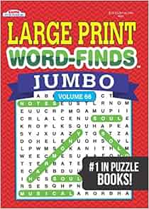 jumbo large print word finds puzzle book word search vol