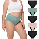 ToVii Leak Proof Period Underwear for Women Heavy Flow Washable Plus Size Period Panties Washable Incontinence Underwear