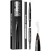 Maksure Browcharm Microblading Eyebrow Pencil,0.1mm Ultra-Fine Tip,3-in-1 Waterproof Eyebrow Pencil,with Eyebrow Powder&Eyebrow Brush,Hair-Like Strokes,Shapes,Fills Brow Makeup (03 Light Brown)