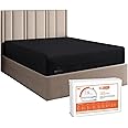 SGI bedding Luxury Family King Size (80''x120'') Egyptian Cotton Fitted Sheet - 600 Thread Count, 18' Inch Deep Pocket Sateen Weave, Long Staple, Breathable, Soft and Premium Cotton - Black