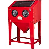 Parts-Diyer 90 Gallon Sandblasting Cabinet,Red | 40-80PSI, Glass Viewing Windows, LED Light, 4 Nozzles &amp; Blasting Gun, For Paint &amp; Rust Removal